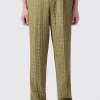 Malacia Oversized Green Jacquard Trousers