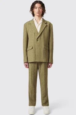Malacia Oversized Green Jacquard Suit