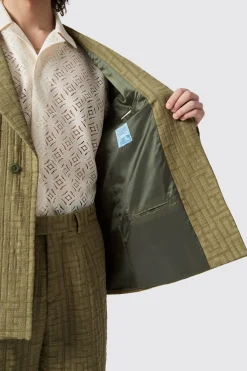 Malacia Oversized Green Jacquard Jacket