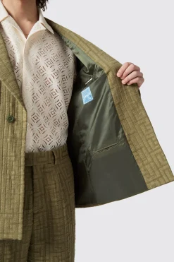 Malacia Oversized Green Jacquard Suit