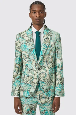 Morris Slim Fit Floral Green Jacket