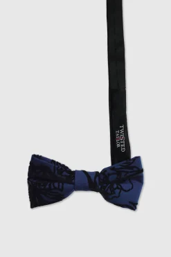 Onyx Blue Velvet Bow Tie