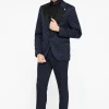 Papatya Slim Fit Navy Jacquard Suit