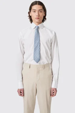 Penny Slim Fit Club Collar White Cotton Shirt
