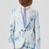 Pickhurst Skinny Fit Blue Floral Cotton Jacket