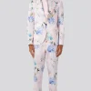 Pickhurst Slim Fit Pink Floral Cotton Suit