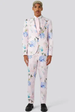 Pickhurst Slim Fit Pink Floral Cotton Suit