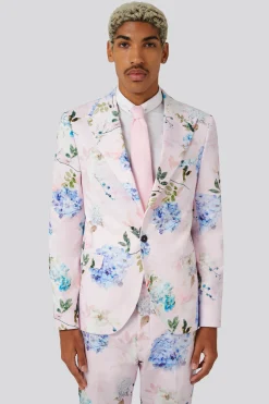 Pickhurst Slim Fit Pink Floral Cotton Jacket