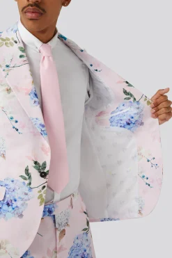 Pickhurst Slim Fit Pink Floral Cotton Jacket
