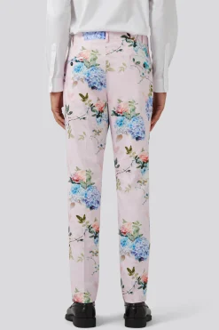 Pickhurst Slim Fit Pink Floral Cotton Suit