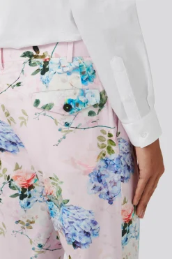 Pickhurst Slim Fit Pink Floral Cotton Suit