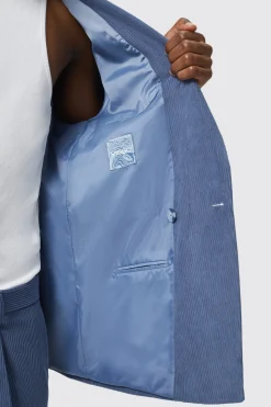 Pirlo Oversized Double Breasted Blue Corduroy Suit