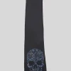 Rembrandt Black Skull Print Tie