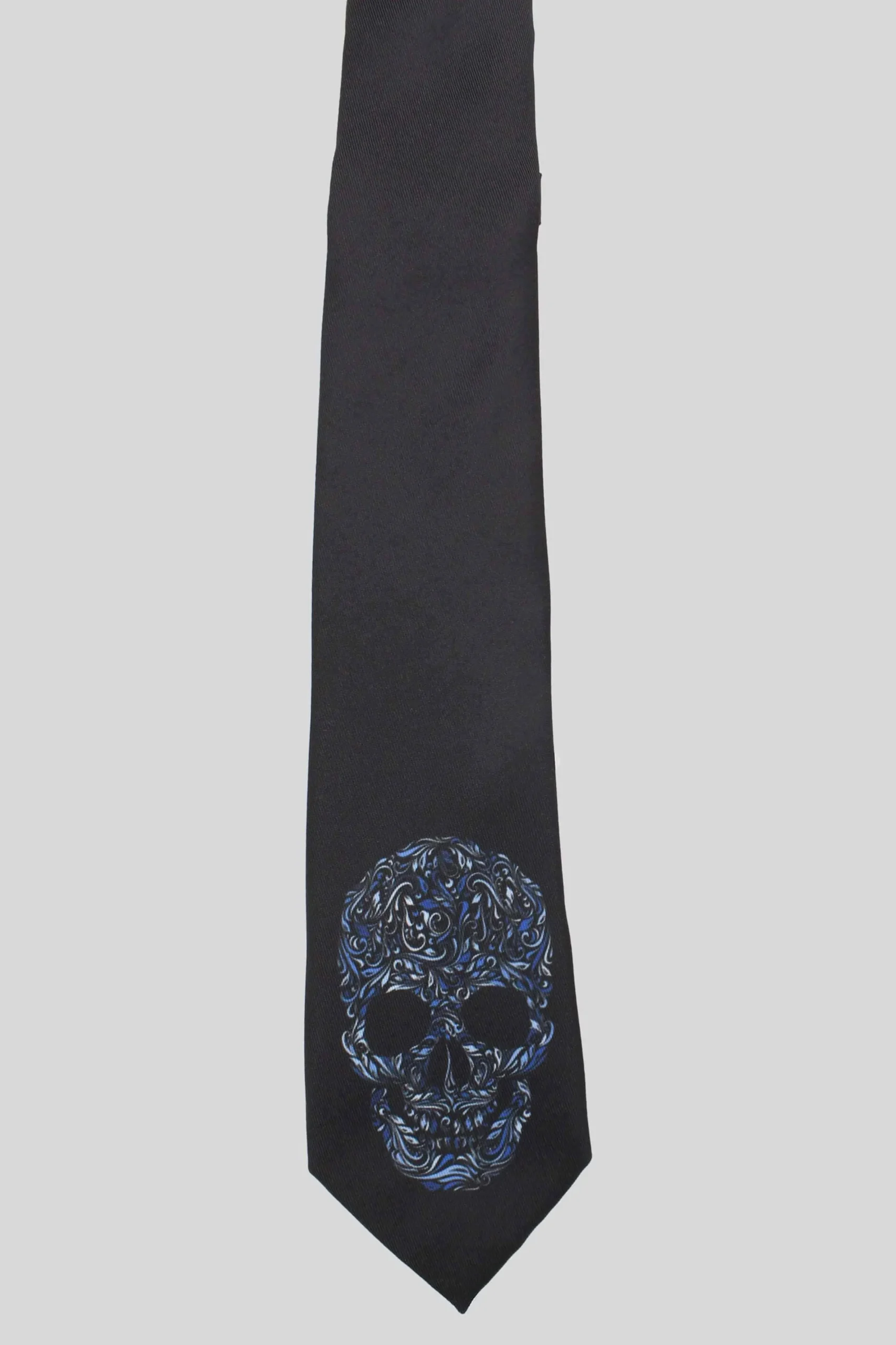 Rembrandt Black Skull Print Tie