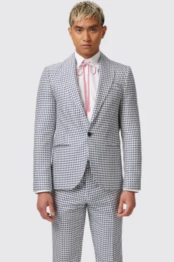 Siorek Slim Fit Navy Jacquard Jacket