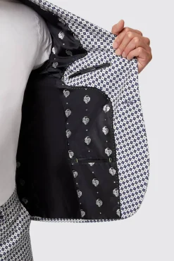 Siorek Slim Fit Navy Jacquard Jacket