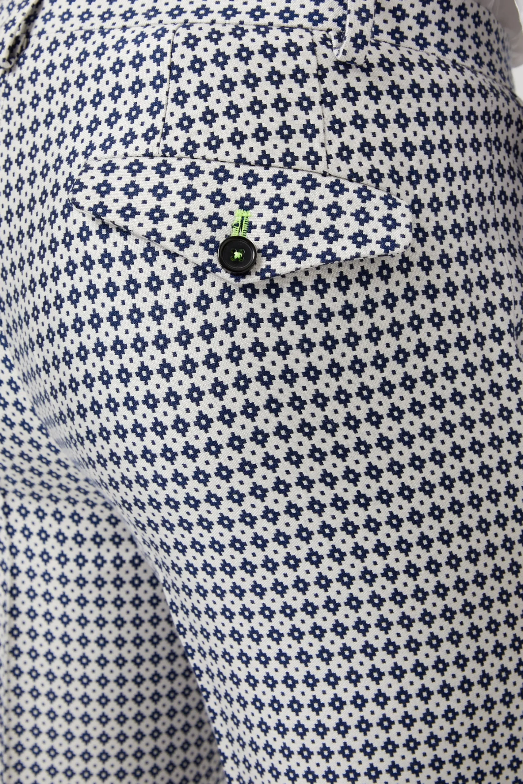 Siorek Slim Fit Navy Jacquard Trousers