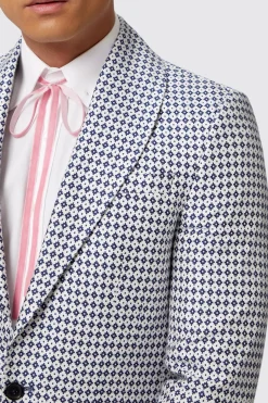 Siorek Slim Fit Navy Jacquard Jacket