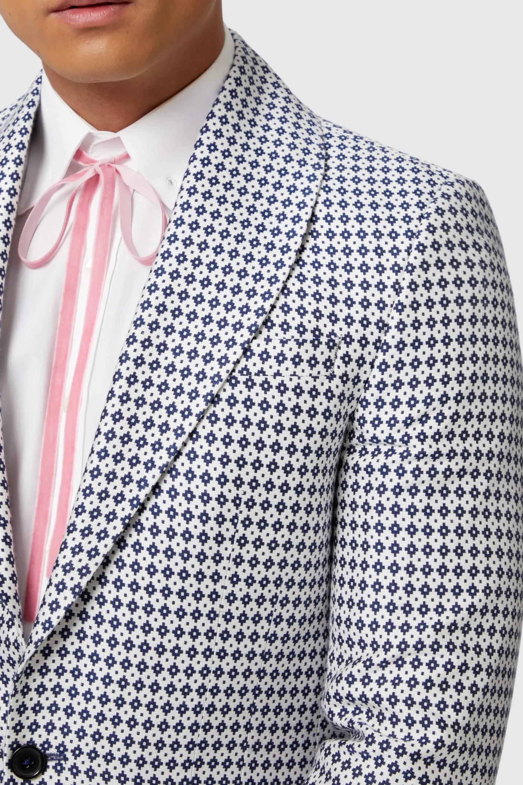 Siorek Slim Fit Navy Jacquard Jacket