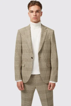 Strauss Slim Fit Neutral Check Suit