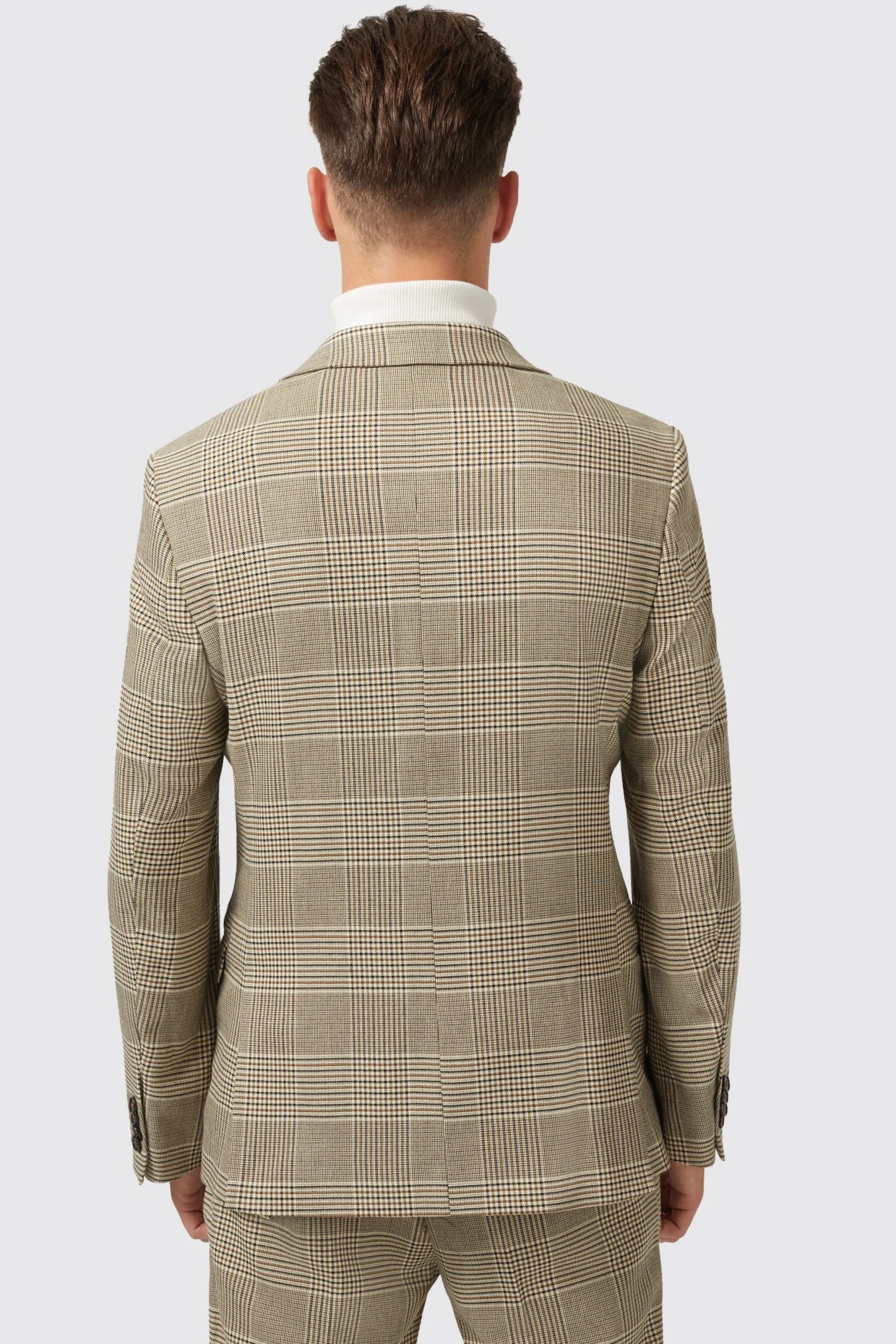 Strauss Slim Fit Neutral Check Suit