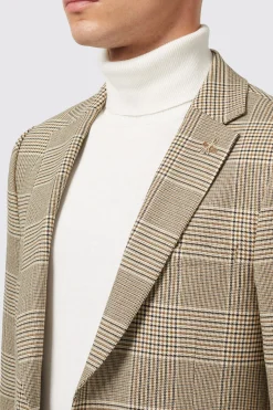 Strauss Slim Fit Neutral Check Suit