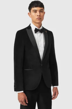 Sylvester Skinny Fit Black Velvet Tuxedo Jacket