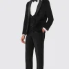 Sylvester Skinny Fit Black Velvet Tuxedo Suit