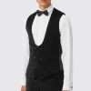 Sylvester Skinny Fit Black Velvet Tuxedo Waistcoat