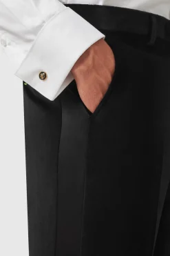 Sylvester Skinny Fit Black Velvet Tuxedo Trousers