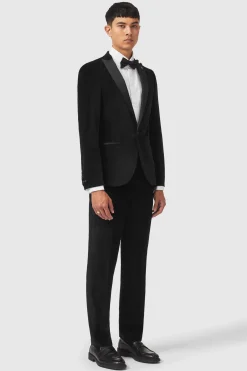 Sylvester Skinny Fit Black Velvet Tuxedo Jacket