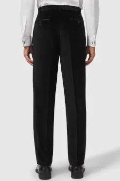 Sylvester Skinny Fit Black Velvet Tuxedo Trousers