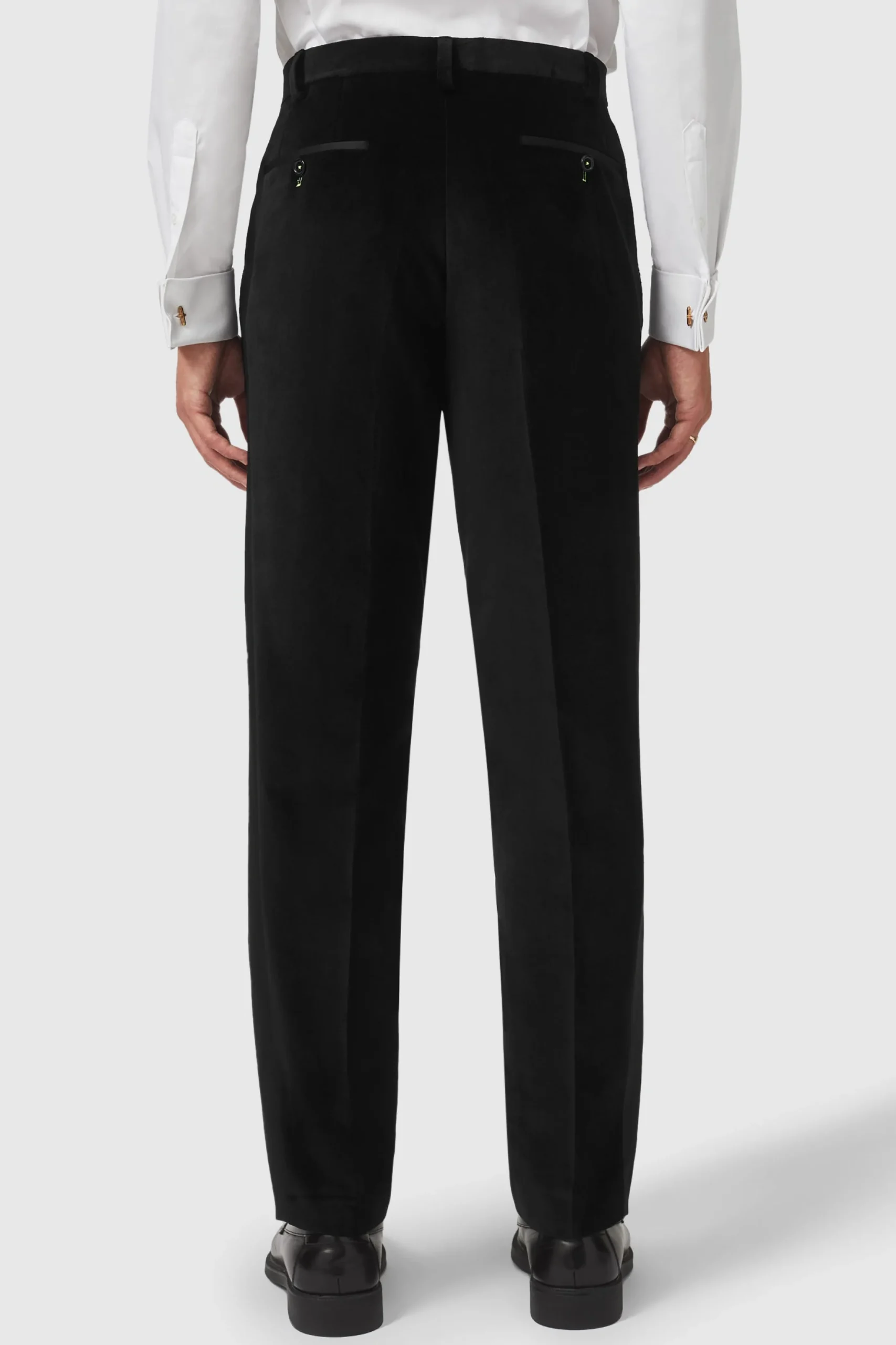 Sylvester Skinny Fit Black Velvet Tuxedo Trousers
