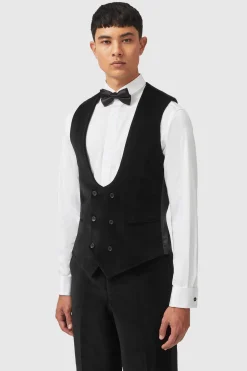 Sylvester Skinny Fit Black Velvet Tuxedo Suit