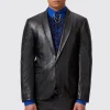 Trinity Slim Fit Faux Leather Snakeskin Jacket
