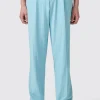 Zidan Oversized Blue Jacquard Trousers