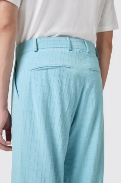 Zidan Oversized Blue Jacquard Trousers